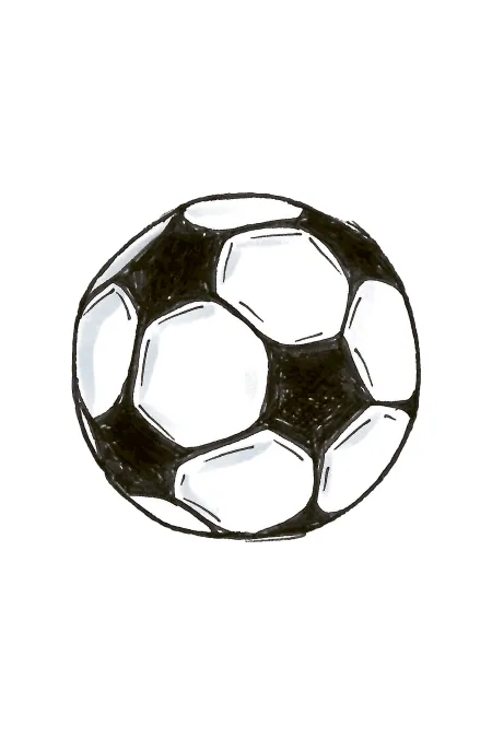 Schwarz-weißer Fußball mit klassischen Fünf- und Sechsecken
