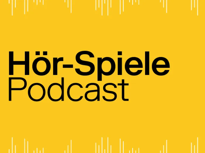 Das gelbe Cover des Podcasts "Hör-Spiele"